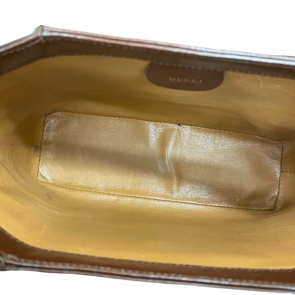 GUCCI Authentic Brown Leather Bamboo Shoulder Bag - Picture 9 of 10